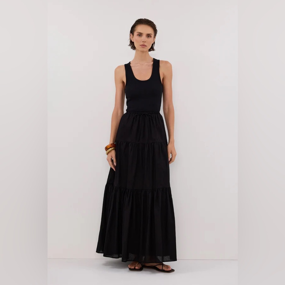 DISSH Black Tiered Maxi Skirt
